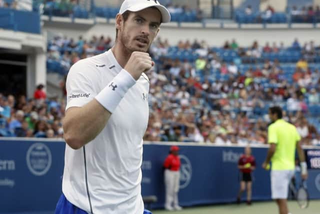 Andy Murray, during his match against Croatia's Marin Cilic in Cincinnati. Picture: AP/John Minchillo