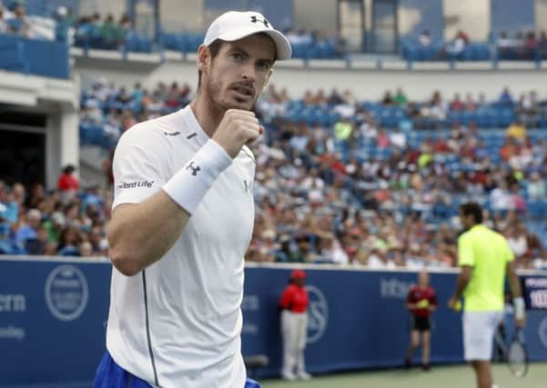 Andy Murray, during his match against Croatia's Marin Cilic in Cincinnati. Picture: AP/John Minchillo