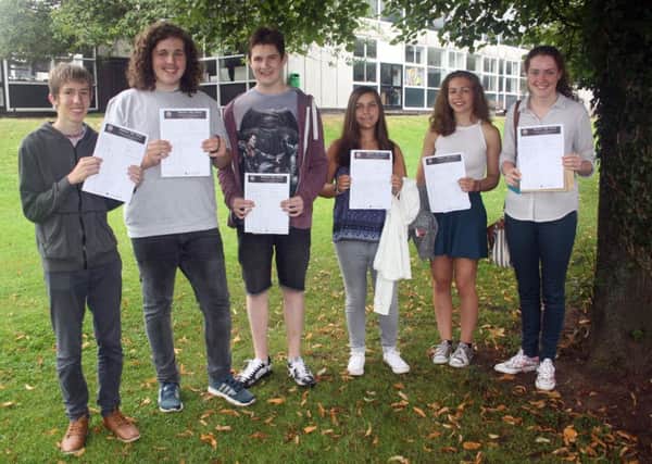 Students at Sherburn High celebrate GCSE success.