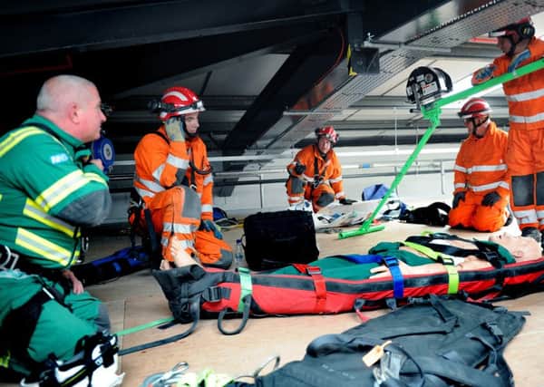 The Hazardous Area Response Team - pictured here in training - attended the scene.