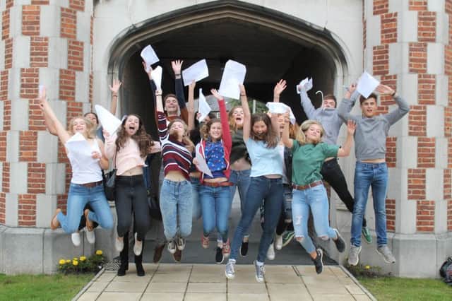 St Peters School, York  Pupils celebrating GCSE results