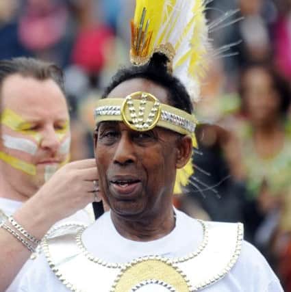 The Leeds West Indian Carnival at Chapeltown, Leeds. Arthur France pictured at the Carnival..26th August 2013.Picture by Simon Hulme