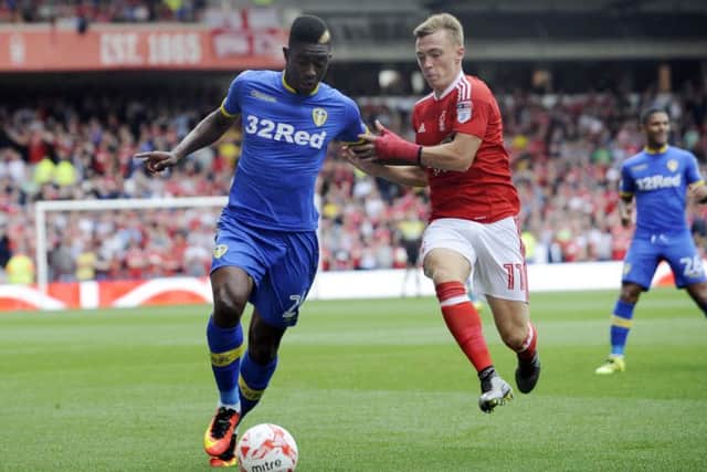 Hadi Sacko battles for the ball with Ben Osborn. PIC: Simon Hulme
