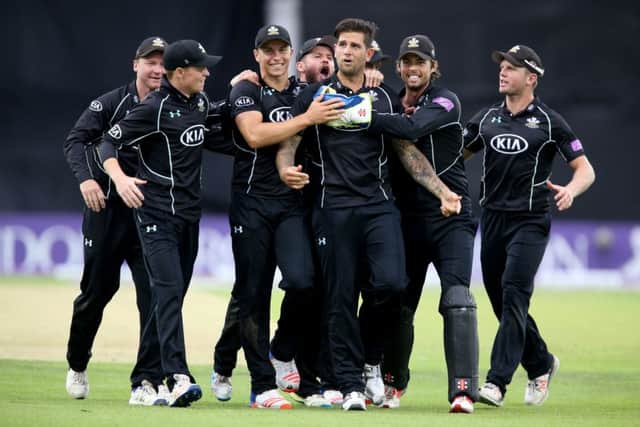 Surrey celebrate as they win the One Day Cup semi-final against Yorkshire Vikings at Headingley. Picture: Richard Sellers/PA.