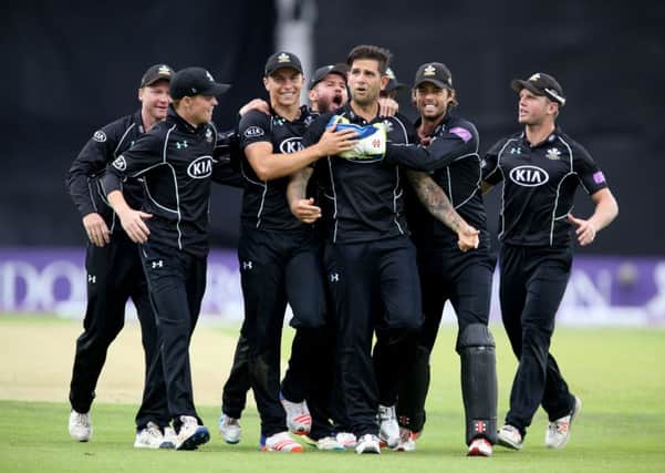 Surrey celebrate as they win the One Day Cup semi-final against Yorkshire Vikings at Headingley. Picture: Richard Sellers/PA.