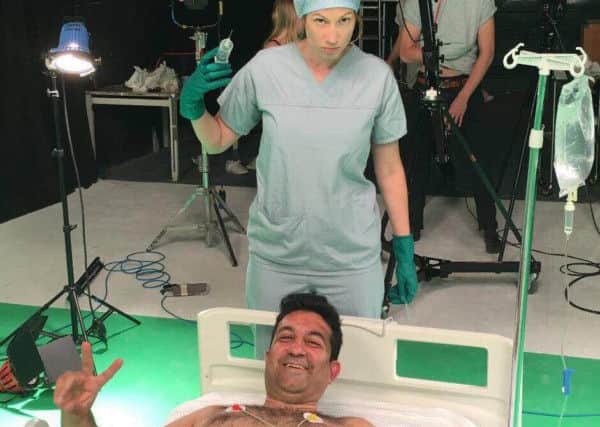 Dr Rishi Dhir during the filming of his music track video