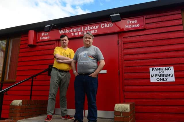 Club secretary Richard Council and president George Denton at the Red Shed Labour Club in Wakefield. Picture Scott Merrylees.