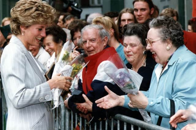Princess Diana captured meeting her admirers during a 1993 visit to Leeds.