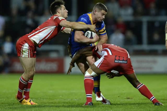 Stevie Ward made a welcome return to action on Friday night for Leeds Rhinos against Salford Red Devils.  Picture Bruce Rollinson.