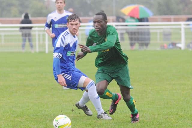 Samuel Kyermeh scored twice for Hunslet Club in the surprise 4-1 win over West Yorkshire League Premier Division rivals Headingley. PIC: Steve Riding