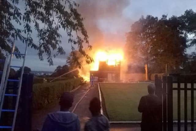 Gerri Kostrzewa took this picture of the fire at Potternewton Park Bowling Club.