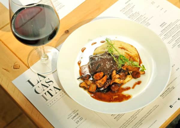 7 September 2016.......    Oliver - La Casita, Horsforth
Slow cooked Daube of beef, mustard trufle and wild mushrooms.
 Picture Tony Johnson.