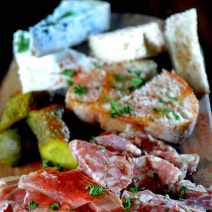 Date:22nd June 2015. Picture James Hardisty, (JH1009/12h) For Oliver.........Sandinista, Cross Belgrave Street, Leeds. Pictured Meat & Cheese Platter.