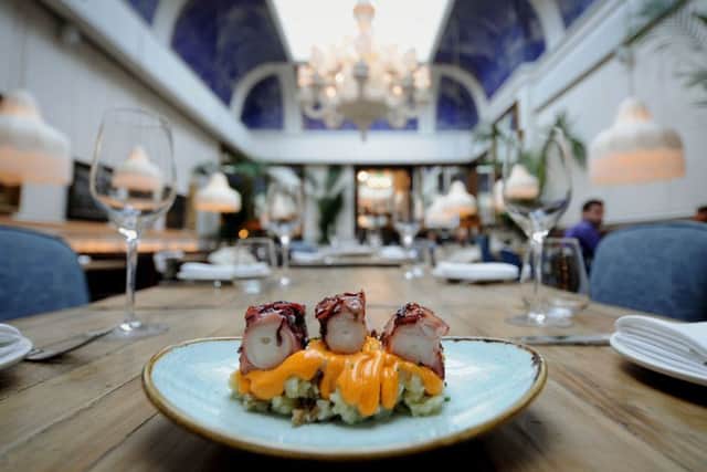 Oliver..Iberica, Hepper House, East Parade, Leeds...Iberica Octopus.27th April 2016 ..Picture by Simon Hulme