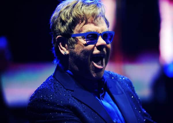 4th September 2013. Sir Elton John performs live on stage at the opening night of the First Direct Arena in Leeds.