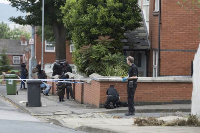 West Yorkshire Police cordoned off Hamilton Place, Chapeltown, Leeds, following a shooting near Jackie Smart Court.