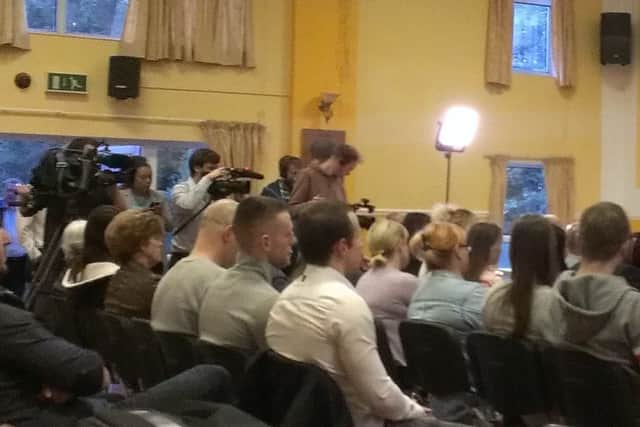 Television crews from the UK and Poland filmed tonight's meeting.