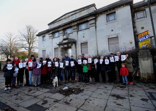 Protestors outside the Elinor Lupton Centre in 2014. Picture by Simon Hulme