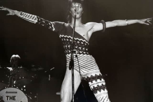 David Bowie as Ziggy Stardust taken in 1973 at Hammersmith Odeon, London by amateur photographer the late Peter Hardy from Hull. Bowie's backing group The Spiders from Mars were all also from Hull and will perform as part of the city's UK City of Culture programme. Picture: Peter Hardy