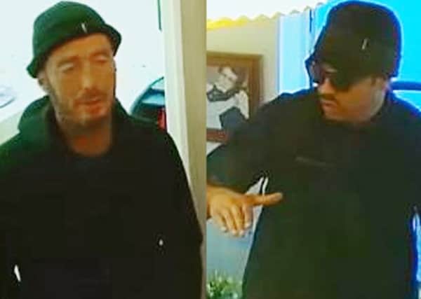 Police want to trace these men after a pensioner in Leeds was targeted by bogus callers.