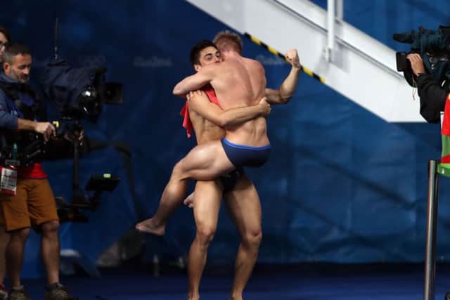 Great Britain's Jack Laugher and Chris Mears have won a gold medal in the men's synchronised three metres springboard on the fifth day of the Rio Olympics Games, Brazil. PRESS ASSOCIATION Photo. Picture date: Wednesday August 10, 2016. Photo credit should read: David Davies/PA Wire. EDITORIAL USE ONLY