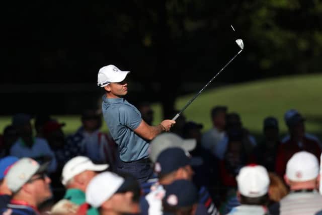 Sheffield's Danny Willett on the 15th tee during the Fourball's on day one of the 41st Ryder Cup at Hazeltine..