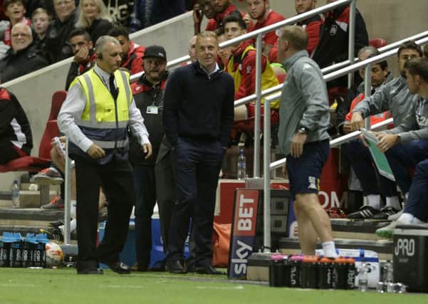 Leeds United head coach Garry Monk is sent to the stands at Ashton Gate.