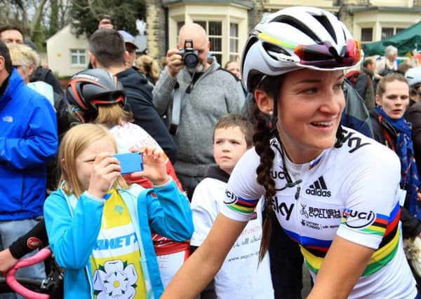 World champion Lizzie Armitstead meets fans after the Women's Tour de Yorkshire earlier this year. (Picture: Chris Etchells)