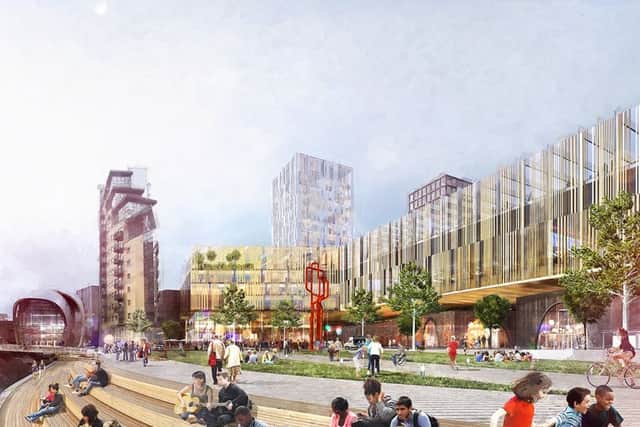 An image of how the area around the station could look.