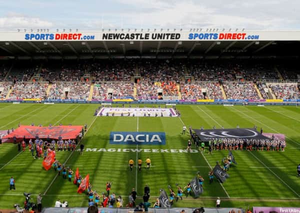 Teams line up at this year's Magic Weekend at Newcastle's St James' Park.