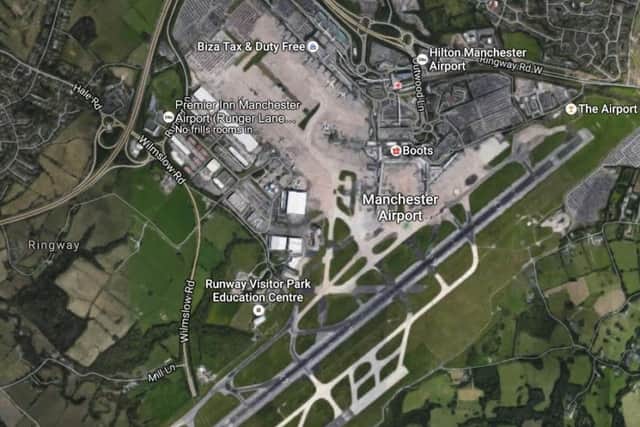 Manchester Airport. Google Earth