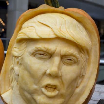 Trumpkin, the pumpkin representation of US presidential candidate Donald Trump.