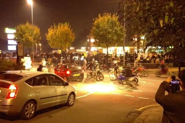 The scene on Kirkstall last night. Picture courtesy of @PeopleofLeeds.