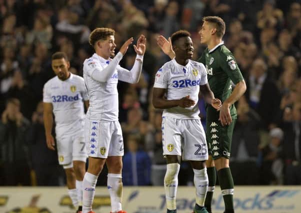 Kalvin Phillips, Ronaldo Viera and Maro Silvestri celebrate after their penalty shoot-out win against Norwich City. Picture: Bruce Rollinson