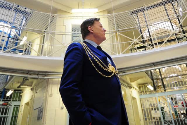 Lord Mayor of Leeds Gerry Harper pictured during the visit to Leeds Prison, Leeds..2nd November 2016 ..Picture by Simon Hulme