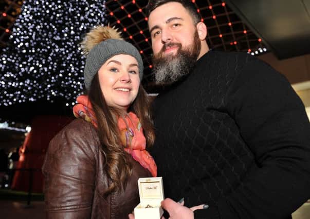 Andy Wormald and partner Lauren Berg  of Pudsey who did the first kiss under the tree