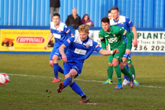 ON TARGET: Lewis Nightingale fired a late winner for Farsley in the FA Vase. Picture Tony Johnson