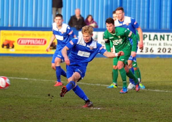 ON TARGET: Lewis Nightingale fired a late winner for Farsley in the FA Vase. Picture Tony Johnson