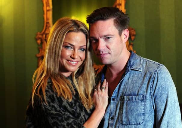 Sarah Harding from the band Girls Aloud, pictured with Andy Moss who was in Hollyoaks, are stars of the musical, Ghost at the Grand Theatre, Leeds.. .15th November 2016 ..Picture by Simon Hulme