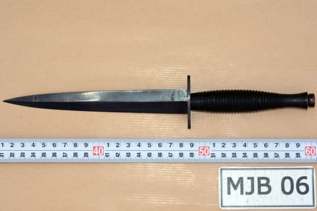 Undated West Yorkshire Police handout photo of a knife that was presented in evidence during the trial of Thomas Mair, who is accused of the terror-related murder of Labour MP Jo Cox. PRESS ASSOCIATION Photo. Issue date: Monday November 14, 2016. Mair, 53, allegedly shot and stabbed the 41-year-old outside her constituency surgery in Birstall, near Leeds, on June 16. PRESS ASSOCIATION Photo. Issue date: Monday November 14, 2016. See PA story COURTS MP