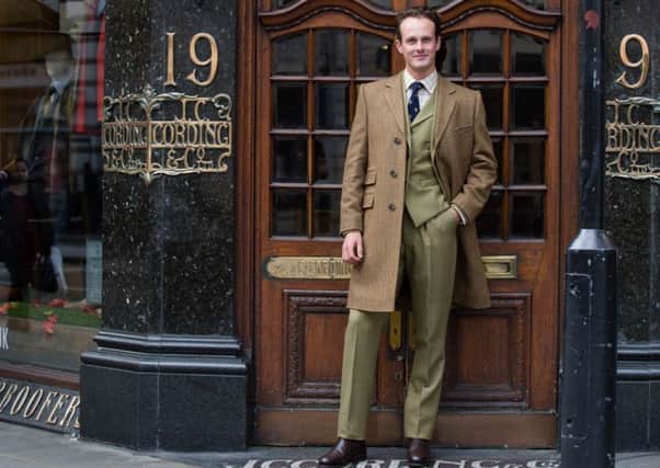 Fawn original covert coat, Â£445; house chack jacket, Â£435; waistcoat, Â£150; trousers, Â£175. All from Cordings in Harrogate and at www.cordings.co.uk.