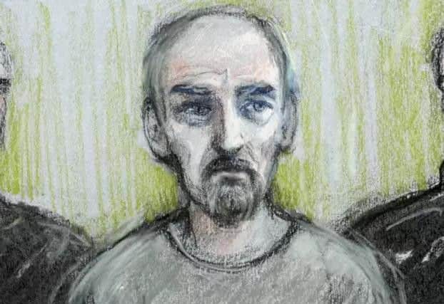 A court sketch of Thomas Mair, accused of killing Jo Cox. He denies the charges