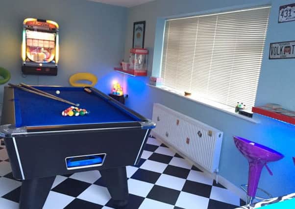 The games room of Tony Stace from North Yorkshire.  The top ultimate man caves from across the UK have been unveiled in the hunt for the best games room in the UK.  See NTI story NTIGAMES.  Ten regional finalists, each selected from specific regions, have been joined by five ÃƒwildcardÃƒ entries in a bid to establish the nationÃƒs number one games room.