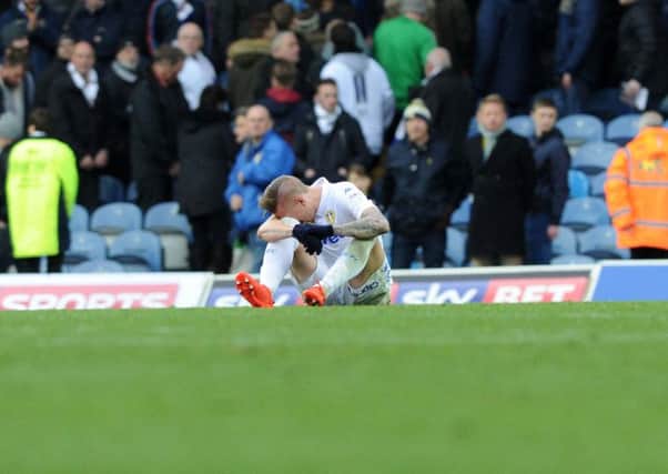 Leeds United's Pontus Janson is cresfallen at full-time. (Picture: Jonathan Gawthorpe)