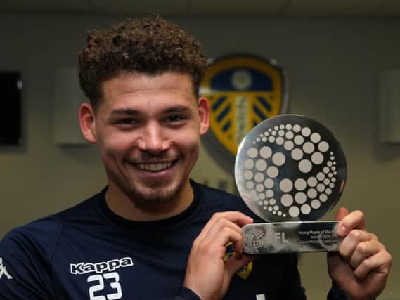Leeds United midfielder Kalvin Phillips receives the EFL's young player of the month award for October