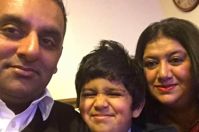 Paresh and Bhavna Rathod from Headingley in Leeds with son Rohan