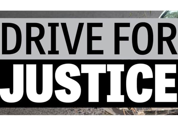 Drive for Justice logo.