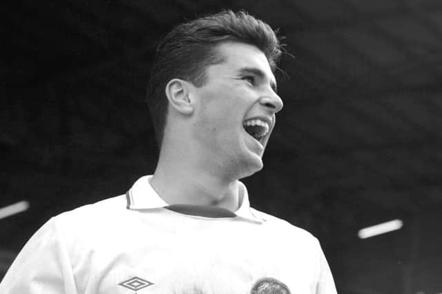 Gary Speed, playing for Leeds United back in 1990.