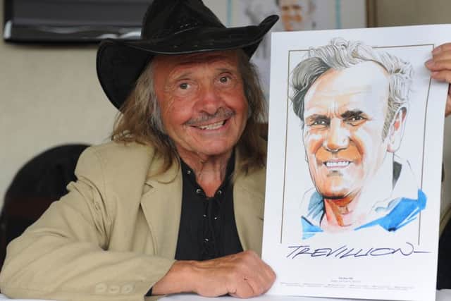 Paul Trevillion with one of his drawings of Don Revie.