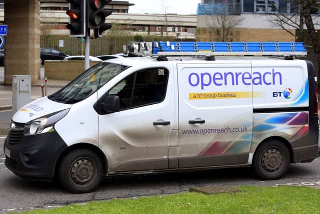 File photo dated of a BT Openreach van in Woking, Surrey. Telecoms watchdog Ofcom said BT must legally separate from its Openreach network division after it failed to address competition concerns. PRESS ASSOCIATION Photo. Issue date: Tuesday November 29, 2016. Photo: Jonathan Brady/PA Wire